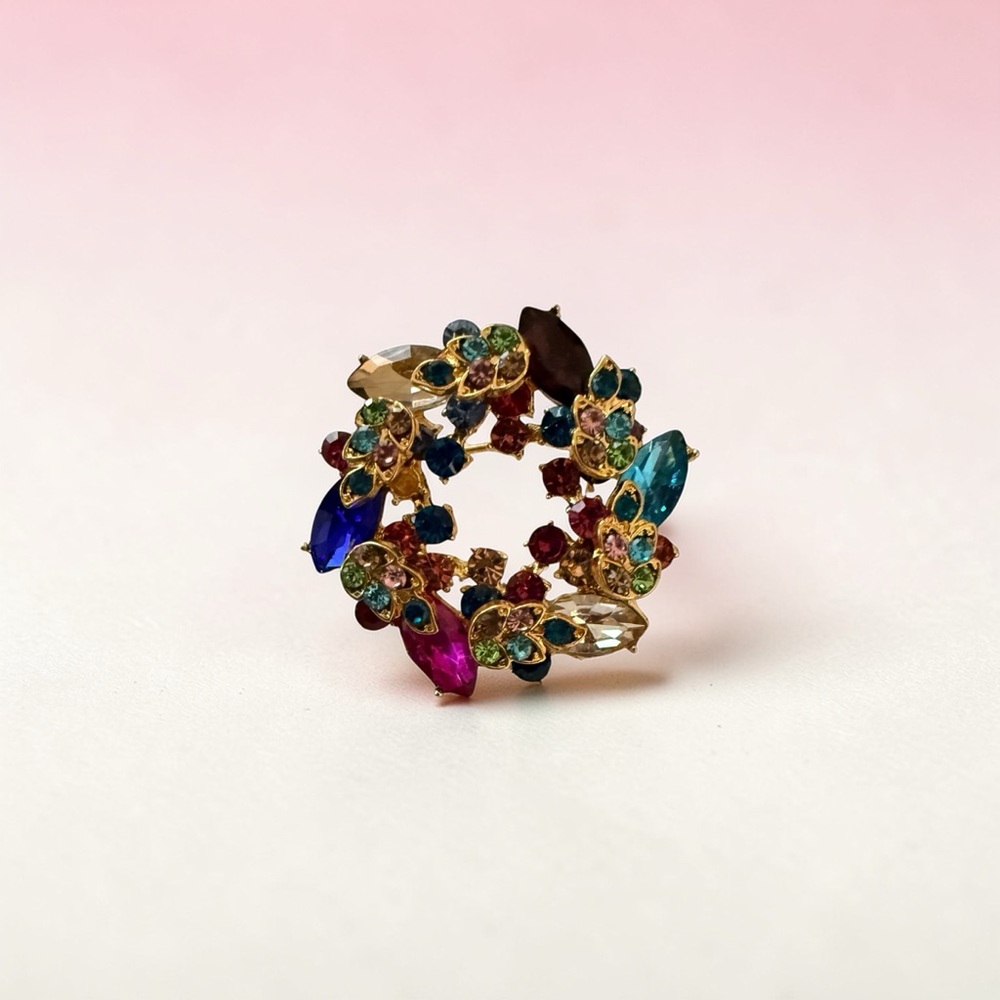 Multicolor Gemstone Brooch